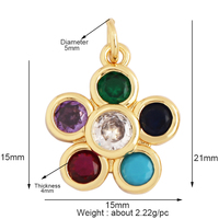 Amour Coeur Étoile Soleil Fleur OX Corne Dragon Zircon Charme Pendentif, 18K Plaqué Or Bijoux Résultats Collier Accessoires Fourniture L61