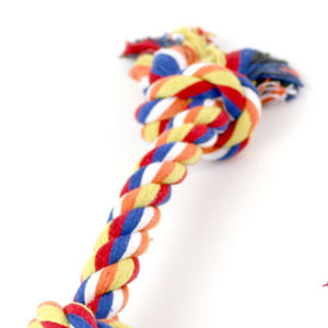 Convient aux chiens de petite à moyenne taille, corde en coton de 33 cm avec double nœud pour jouets pour animaux de compagnie - Product Image 4