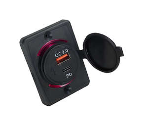 Cargador de Coche de 12V 24V con Carga Rápida de 20W, Doble Puerto Tipo-C y USB, con Material Resistente al Fuego para Coche y Autobús - Product Image 1