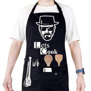 WSY547 Custom Logo Black Restaurant Polyester Cotton <b>Apron</b> Bib Grill BBQ Waterproof Cooking Chef <b>Kitchen</b> <b>Apron</b> for Women Men - Product Image 2
