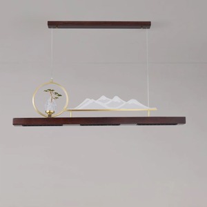 Welcoming Pine All-Copper Small Pendant <b>Light</b> Chinese Style Solid Wood for Living Room <b>Dining</b> Room Tea Pendant Chandelier <b>Light</b> - Product Image 5