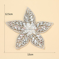 Nouveau Strass Thermocollant en Forme de Feuilles et Fleurs 3D, Applique Transparente en Cristal à Repasser pour Décorer les Robes