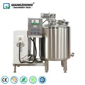 small sanitary stainless steel vertical refrigerated storage raw milk tank