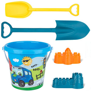 Popular plastic bucket and shovel set toy summer outdoor beach toy for kids