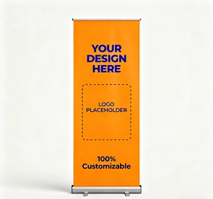 Cao Cấp Bạc In Nhôm Hai Mặt Có Thể Thu Vào Có Thể Điều Chỉnh Cuộn Biểu Ngữ 80X200Cm Xách Tay Dọc Thương Mại Hiển Thị - Product Image 1