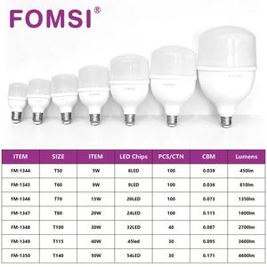 FOMSI LED <span class=keywords><strong>T</strong></span> lampadina all'ingrosso 5W DOB <span class=keywords><strong>T</strong></span>-forma lampadina E14/E27/B22 AC100-265V LED lampadine industriali per il magazzino illuminazione interna - Product Image 2
