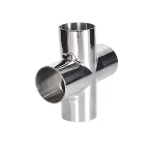 DN25 DN30 Welding Pipe Fittings Sanitary Stainless Steel Four Copper Pipe Fittings Connection Fittings