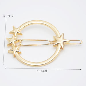 กิ๊บติดผมรูปโบว์ชุบโลหะ สไตล์เกาหลี ดีไซน์ใหม่ รูปหัวใจ รูปดาวห้าแฉก แฟชั่นสำหรับสาวออฟฟิศ วัสดุโลหะผสมรูปกบ - Product Image 6