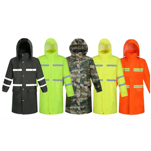 Gabardina larga con capucha para hombre, impermeable, reflectante, tela Oxford, abrigo de plástico, abrigo de lluvia para viajes al aire libre - Product Image 1