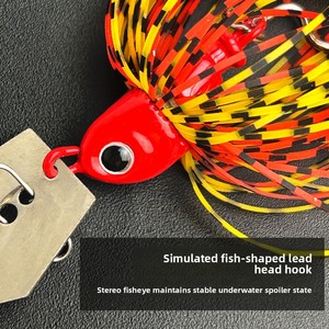 Señuelo de pesca antienredos de compuesto giratorio, señuelo artificial de silicona suave biónico, placa de plomo bloqueadora de agua para pez barba. - Product Image 1