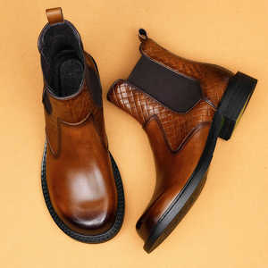 Mocassins pour hommes en cuir brun de haute qualité, fabriqués au Royaume-Uni, style rétro, cousus Goodyear, faits à la main, imperméables, type brogues - Product Image 5