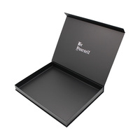 Individuell bedruckte Luxus-Marke T-Shirt Verpackung High-End Flat Garment Schwarz Starre Magnetische Geschenk box für Kleidung und Socken