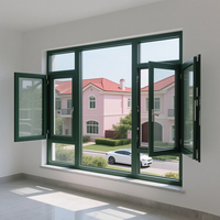 Ventanas de Casa de Villa personalizadas para proyectos de ingeniería, ventanas de aluminio aisladas, ventanas abatibles de aluminio de doble acristalamiento
