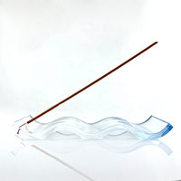 Support d'agarbatti en cristal acrylique fait à la main, Lucite Vibes brûleur d'encens vague bâton d'encens pour Yoga méditation