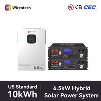 Inverter Off Grid 6.5KW Dengan 2 Rak Baterai LiFePO4 Sistem UPS Cadangan Tenaga Surya Gudang AS Pengiriman Gratis 3-7 Hari
