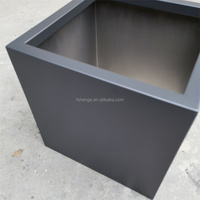 Pot bunga taman logam persegi besar Modern, Pot pohon luar ruangan Pot bunga bergaya Pot bunga & penanam