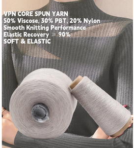 Benang Leyang Terlaris Super Lembut 28s/2 50%Viscose 20%Nylon 30%PBT Bulu Pendek Core <span class=keywords><strong>Spun</strong></span> untuk Rajutan Sweater VPN Tersedia - Product Image 1