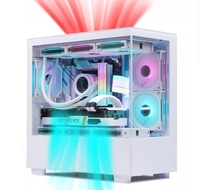 SNOWMAN CS050 Nouveau design Boîtier de PC de jeu de bureau Mid Tower en verre trempé et alliage d'aluminium compatible MATX ATX MicroATX ITX