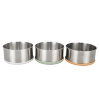 IKITCHEN Bol surélevé personnalisé avec logo pour animaux de compagnie, en acier inoxydable, avec base en silicone amovible antidérapante, pour nourriture et eau pour chien