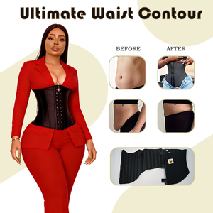 Faja <span class=keywords><strong>de</strong></span> Látex 100% con Gancho Invisible, Faja Reductora <span class=keywords><strong>de</strong></span> Cintura Larga por Delante y Corta por Detrás, Corsé Postquirúrgico Efecto Reloj <span class=keywords><strong>de</strong></span> Arena con 25 Varillas <span class=keywords><strong>de</strong></span> Acero - Product Image 3