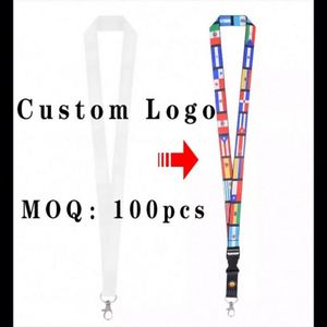 Cordons porte-badge professionnels personnalisés en polyester écologique avec support de carte d'identité et impression sérigraphiée - Product Image 2