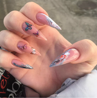 Faux ongles légers à pression en acrylique faits à la main, respirants, style stiletto