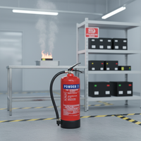 Extincteur à poudre sèche ABC 6 kg, structure renforcée, prix usine, certifié CE EN3
