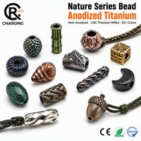 Perle de couteau en titane TC4 usinée CNC, pendentif de couteau, perle de paracorde, personnalisable OEM ODM, haute précision