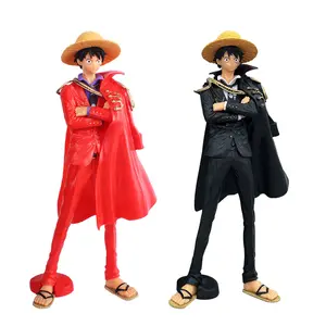 Anime Art King 20 ° aniversario sombrero de paja rojo Luffy ropa capa negra Luffy MODELO DE figura de acción