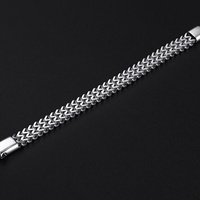 Bracelet de luxe pour homme en acier inoxydable massif, avec breloque éclair argentée et diamants, style mode