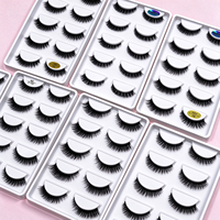 Cils artificiels faits main en PBT de qualité supérieure, 13-15 mm, avec bande autocollante en coton noir qui brille dans le noir, emballage personnalisable