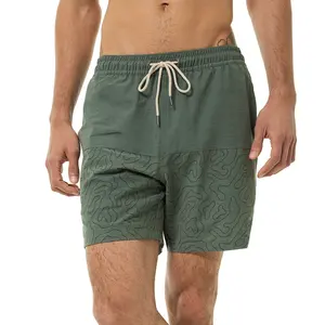 Pantalones cortos de baño de playa para hombre de secado rápido, bañadores impermeables estampados de talla grande, trajes de baño para hombre