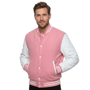 OEM Manufacturer High Quality Custom Kids Varsity <b>Jacket</b> with Wool Sleeves Canvas Fabric Windproof Design for Winter - Product Image 1