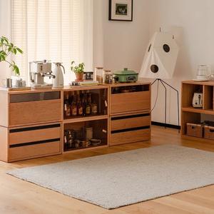 Estantería de Madera Maciza para Sala de Estar, Mueble para TV, Estilo Nórdico, Madera de Cerezo, Mueble Bajo de Almacenamiento, Combinable y Modular - Product Image 4