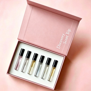 Coffret Cadeau Magnétique de Luxe pour Parfum avec Insert en EVA, Logo Doré, 5 ou 6 pièces, 2ml, 5ml, 10ml, 50ml, 100ml, Noir Rigide, Coffret Découverte - Product Image 4