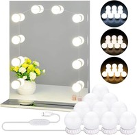 Ampoule LED pour miroir de salle de bain, style maquillage, intensité réglable, lampe USB pour miroir de dressing, kits d'ampoules LED pour miroir