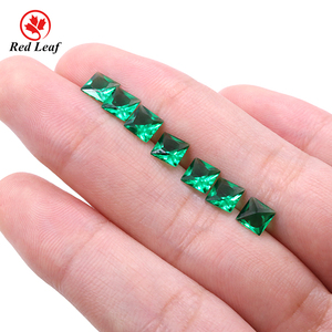 Gioielli Redleaf pietra preziosa nanositale forma quadrata verde Nano pietra smeraldo idrotermale sintetico - Product Image 1