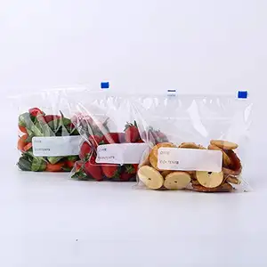 Transparent Plastic Zipper Closer Puller Lock Clear Slider Freezer Logo Zipper Bag