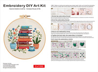 Kit de broderie pour débutants, motif arbre papillon, paysage, fils à broder, matériel, sac, bricolage, broderie 3D, point de croix, peinture murale