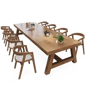 Design nordico moderno semplice tavolo da pranzo in legno massello e sedia set all'ingrosso supporto dimensioni personalizzate