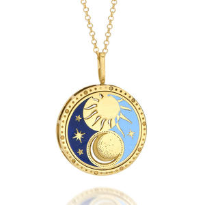 Diskon besar produk baru kalung liontin bintang matahari Enamel warna berlapis emas baja tahan karat kalung mata jahat <span class=keywords><strong>Tarot</strong></span> - Product Image 3