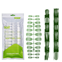 Mischeering Square Faux Ongles à Couverture Complète 120 pièces/paquet, Formes Bec de Canard, Pointues, Goutte d'Eau, Transparentes, Noires, Couleur Naturelle