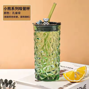 Customizable Reusable Glass Water Bottle with <b>Plastic</b> Exterior Branded Hydration Vessel for Drink Gift Glass <b>Drinkware</b> - Product Image 6