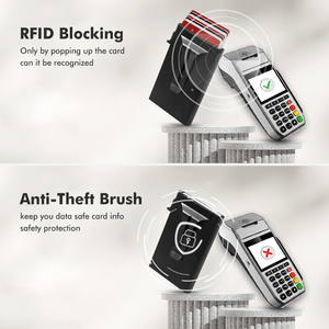 Casekey Ultralight Rfid Blocking Auto Eject Cardholder Tarjetero Aluminum <b>Metal</b> Pop up Card Holder Money Clip <b>Wallet</b> for Men - Product Image 6