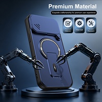 Étui de téléphone à chargement sans fil avec support pliable, coque de protection à fenêtre coulissante en PC pour iPhone 18 Pro Max 17 16 15 Pro