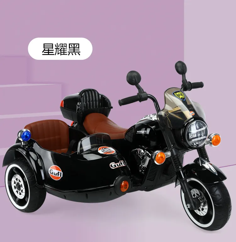 Motocicleta eléctrica de 3 ruedas para niños, motocicleta de policía, de último diseño