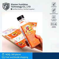 Голографические водонепроницаемые этикетки YSB из синтетической бумаги для бутылок с соком манго, рулонная печать на заказ для напитков