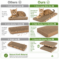 Grattoir en carton ondulé plat XL personnalisé avec logo, grand format, robuste, écologique, pour usage intérieur