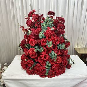 Centrotavola Classico Rosso IFG in Offerta, Altezza 75 cm Larghezza 50 cm, Composizione Floreale per Matrimoni e Ristoranti - Product Image 5