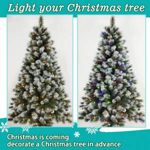 Árbol de Navidad artificial de <span class=keywords><strong>abeto</strong></span> <span class=keywords><strong>azul</strong></span> clásico preiluminado de 6,5 pies con luces LED, follaje de aguja PE, árbol de Navidad artificial - Product Image 2